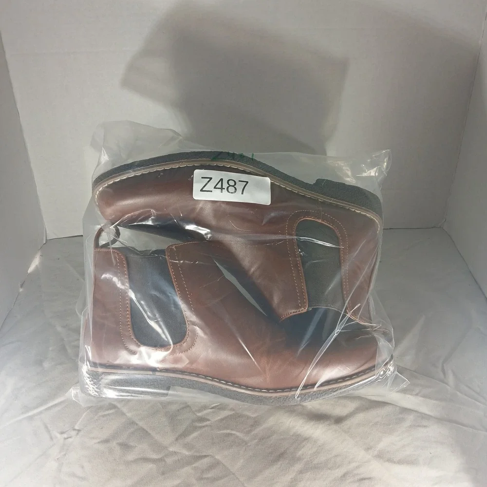 Deer Stags Zane Mens Brown Simulated Leather Chelsea Boots‎ Memory Foam Size 5M